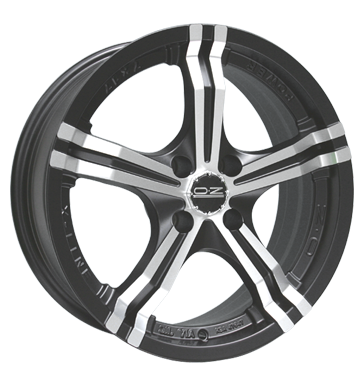OZ Racing Power Matt Black Painted Rim Lip Polished Alloy Wheel Product Image #1