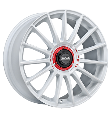 OZ Racing Superturismo Evoluzione WRC white + red lettering Alloy Wheel Product Image #1