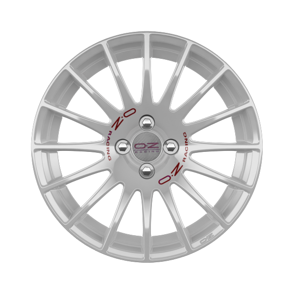 OZ Racing Superturismo WRC White Painted With Red Writing Alloy Wheel Product Image #1