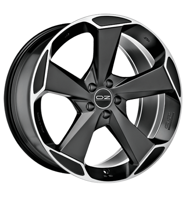 OZ Racing Aspen HLT Matt Black Polished Alloy Wheel Product Image #1