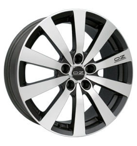 18" OZ Racing Michelangelo Matt Black Painted Rim Lip Polished alloy wheel