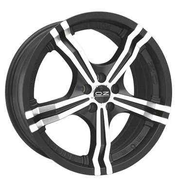 OZ Racing Power Matt Black Painted Rim Lip Polished Alloy Wheel Product Image #1