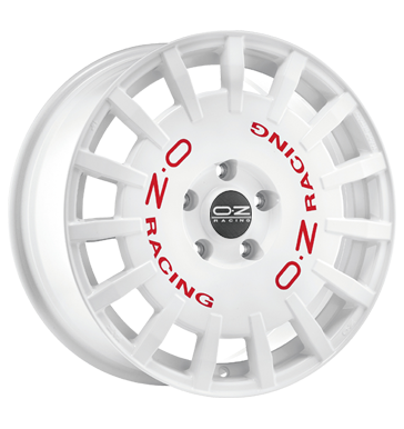 OZ Racing Rally Racing Race White with Red Lettering Alloy Wheel Product Image #1