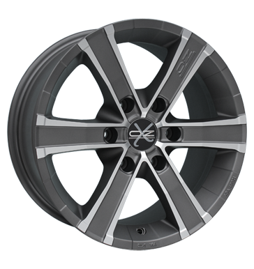OZ Racing Sahara 6 Matt Graphite Polished Alloy Wheel Product Image #1