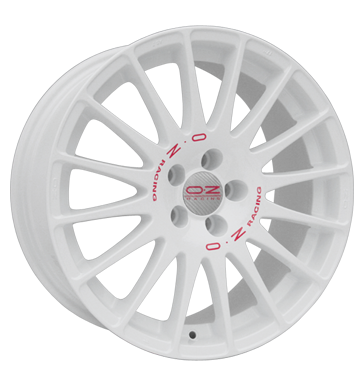 OZ Racing Superturismo WRC White Painted With Red Writing Alloy Wheel Product Image #1