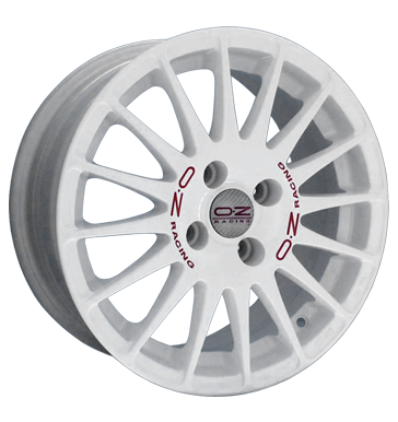 OZ Racing Superturismo WRC White Painted With Red Writing Alloy Wheel Product Image #2