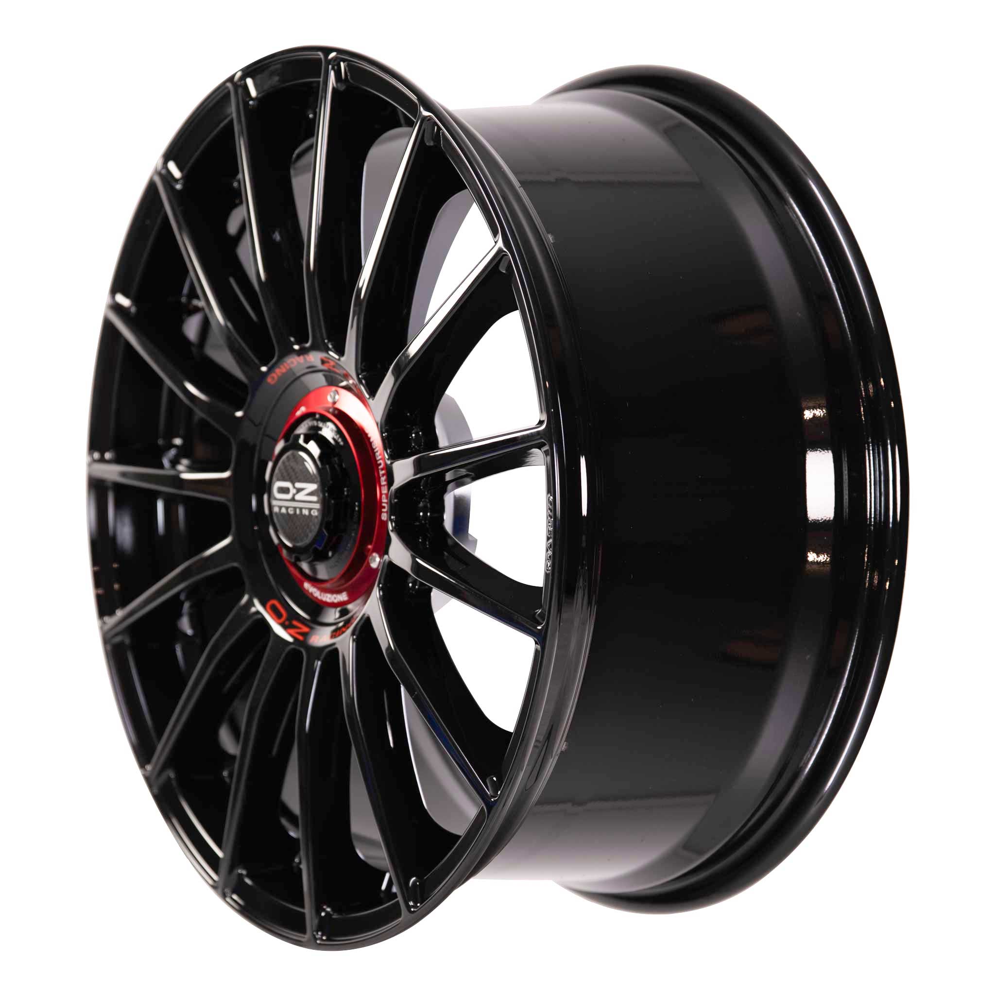OZ Racing Superturismo Evoluzione gloss black + red lettering Alloy Wheel Product Image #2