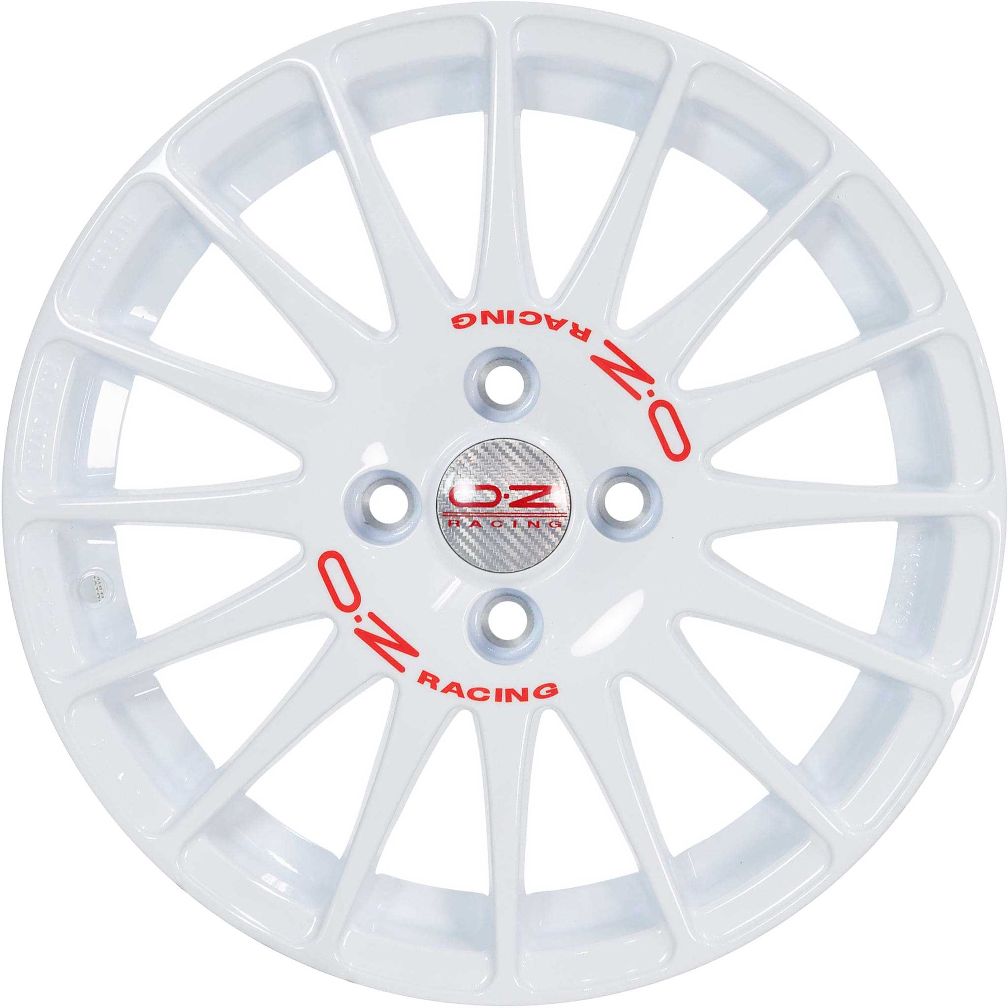 OZ Racing Superturismo WRC White Painted With Red Writing Alloy Wheel Product Image #3