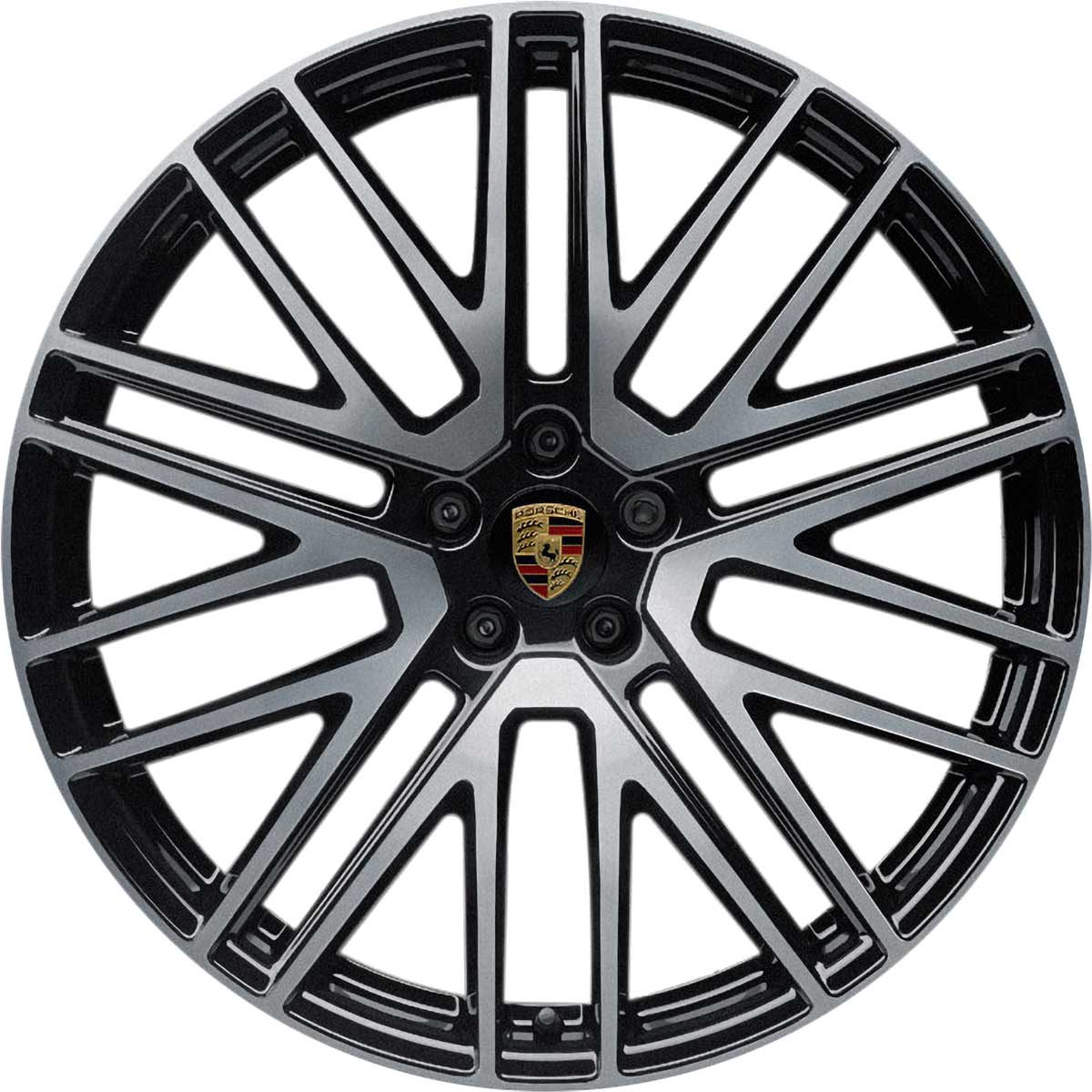 Porsche 911 Turbo V Gloss Black with Bright Turned Alloy Wheel Product Image #1