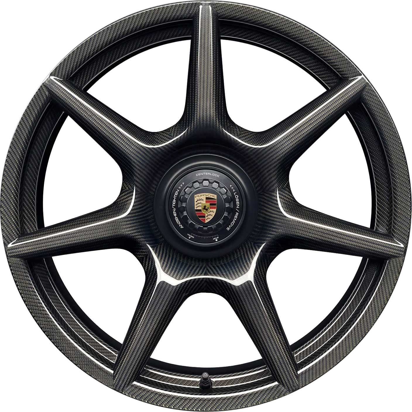 Porsche 911 Turbo CFRP Carbon Gloss Black Alloy Wheel Product Image #1