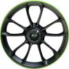 Porsche GT3 RS [991] Gloss Black with Lizard Green Rim Edge Wheel Img 1
