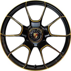 Porsche Turbo S Exclusive Design Black with Gold Accents Alloy Wheel - Sizes 20in