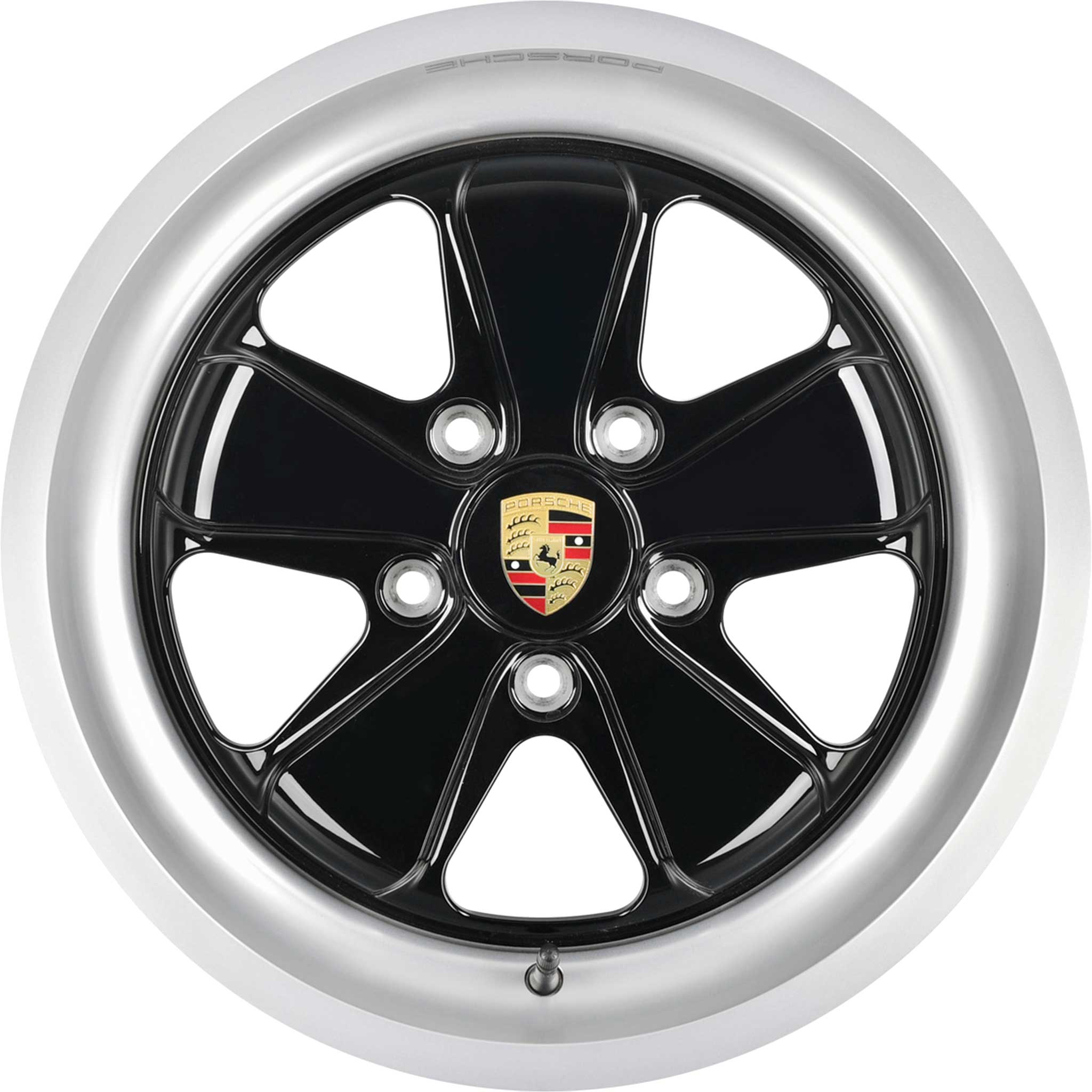 Porsche Fuchsfelge Gloss Black with Brushed Rim Alloy Wheel Product Image #1