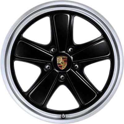 Porsche Sport Classic [997] Black with Polished Rim Flange Alloy Wheel Product Image #1