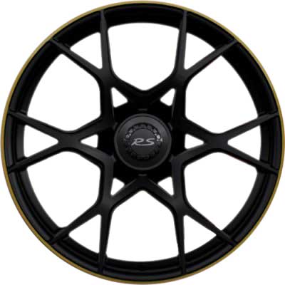 Porsche GT4 RS Matt Black with Racing Yellow Rim Edge Alloy Wheel Product Image #1