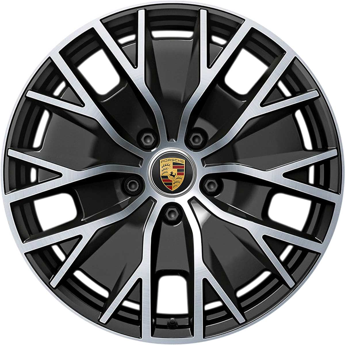 Porsche Taycan Turbo S Aero Design Gloss Black with Bright Turned Alloy Wheel Product Image #1