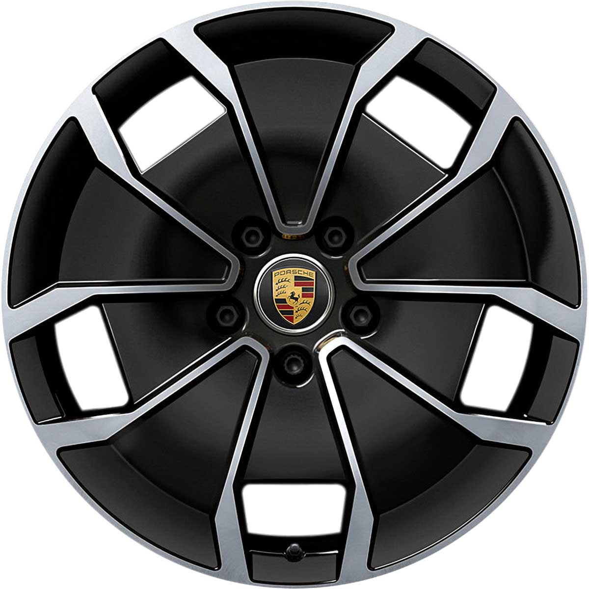 Porsche Taycan Turbo Aero Gloss Black with Bright Turned Alloy Wheel Product Image #1