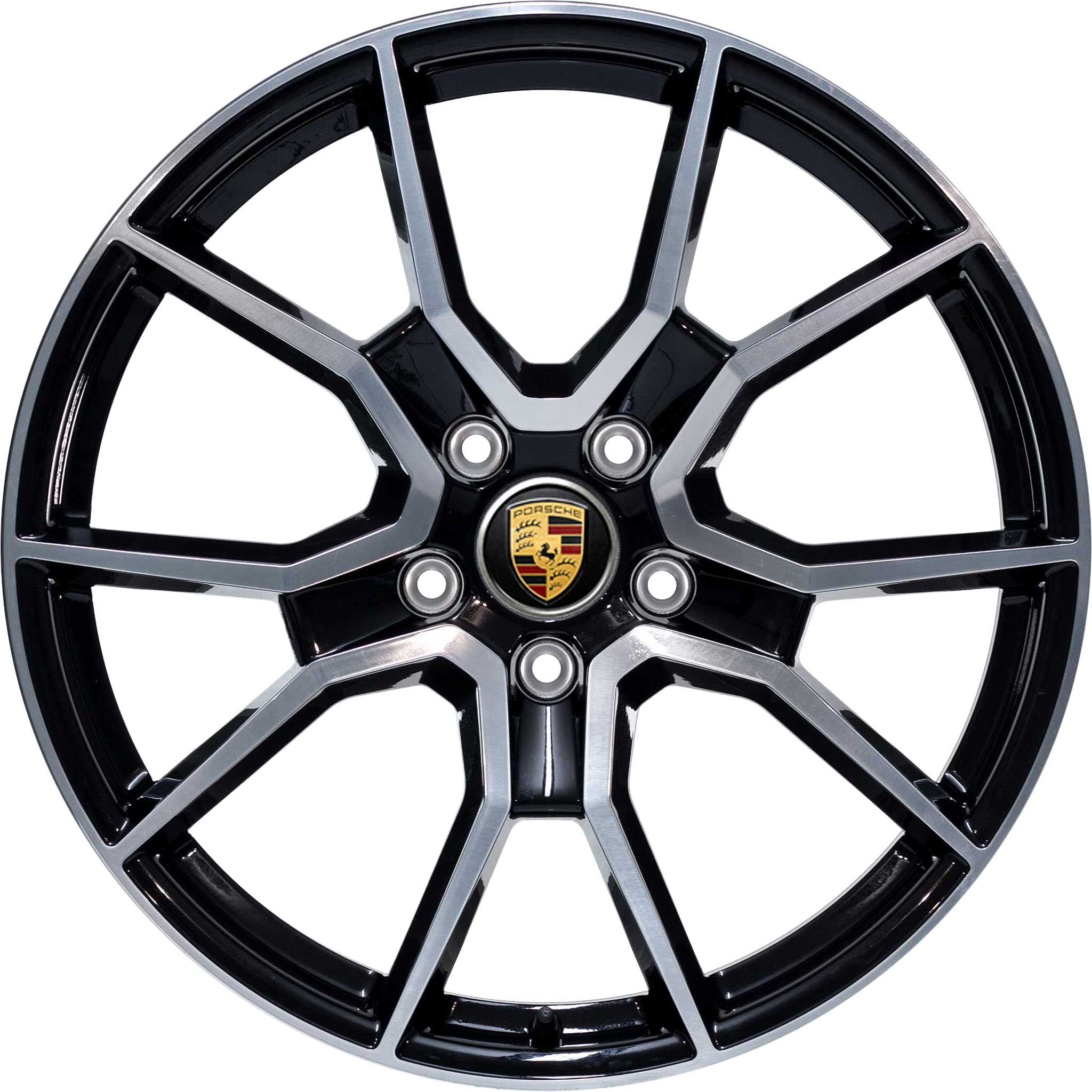Porsche RS Spyder Design [J1] Gloss Black with Bright Turned Alloy Wheel Product Image #1
