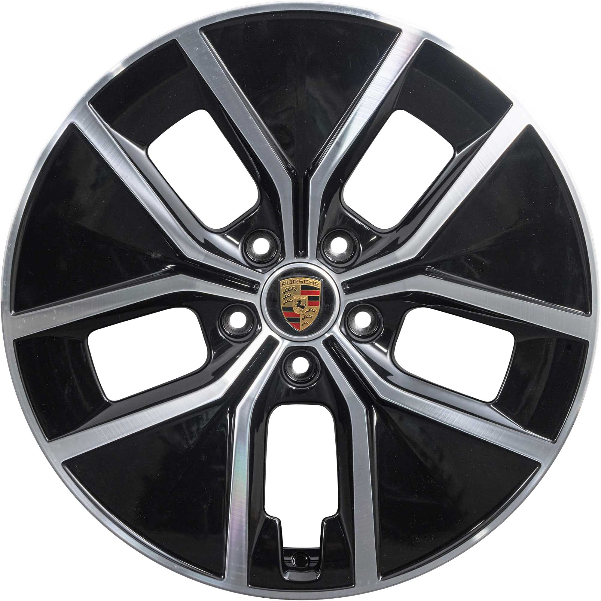 Porsche Taycan Aero Design Gloss Black with Bright Turned Alloy Wheel Product Image #1