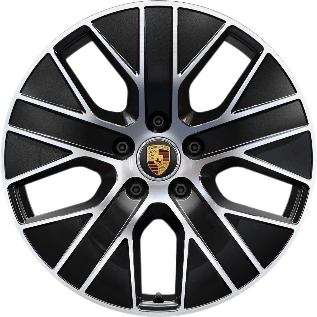 Porsche Taycan Turbo Aero Gloss Black with Bright Turned Alloy Wheel Product Image #1