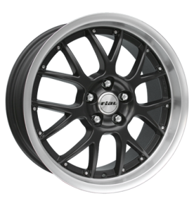18" Rial Nogaro Racing Black Rim Lip Polished alloy wheel