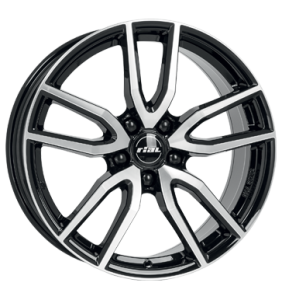 19" Rial Torino Diamond Black Front Polished alloy wheel