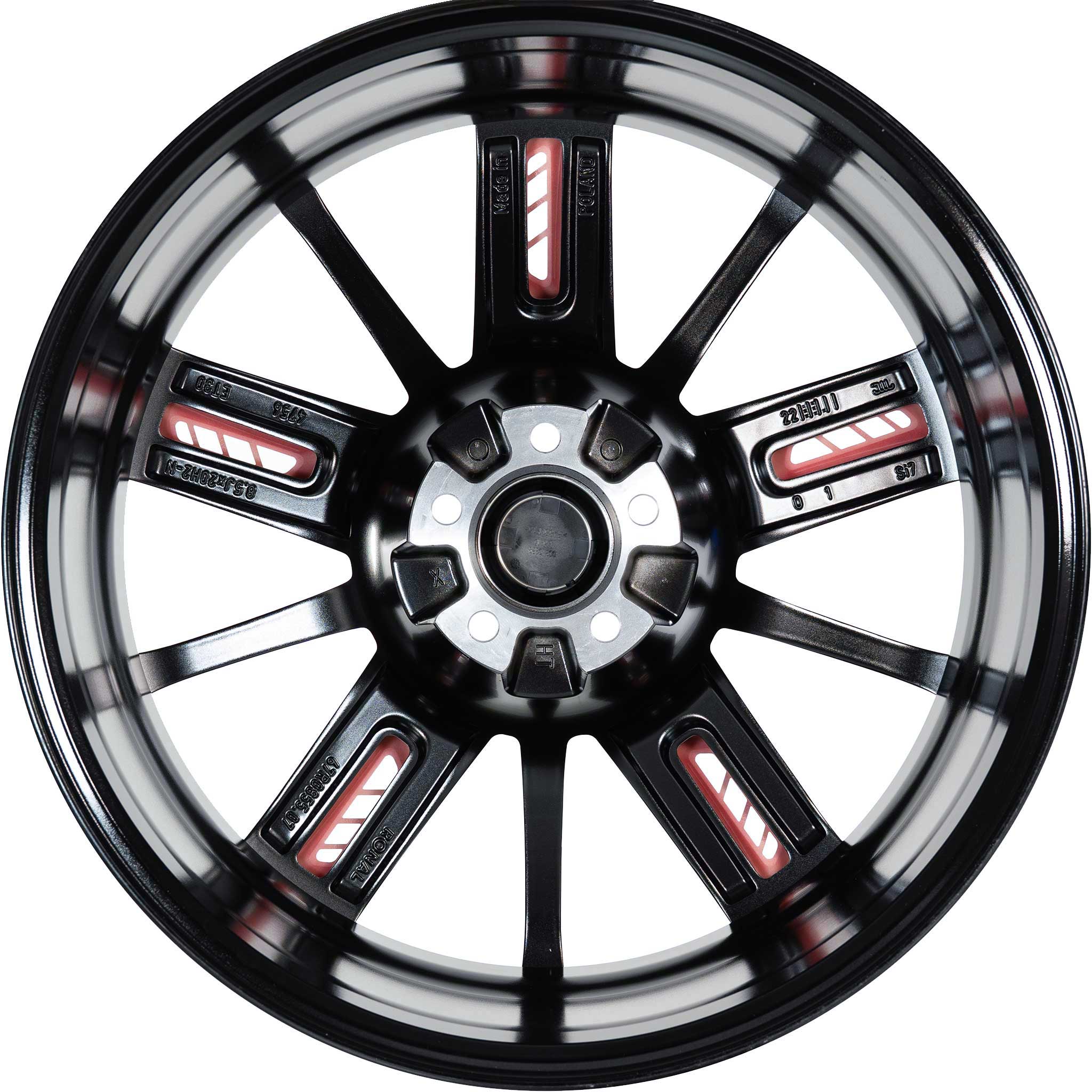 Ronal R67 Red Right Jetblack Alloy Wheel Product Image #5