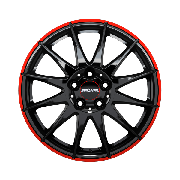 Ronal R54 MCR Jetblack - Red Rim Alloy Wheel Product Image #1