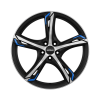 Ronal R62 Blue Jetblack-Matt-Diamond Cut Blue Wheel Img 1