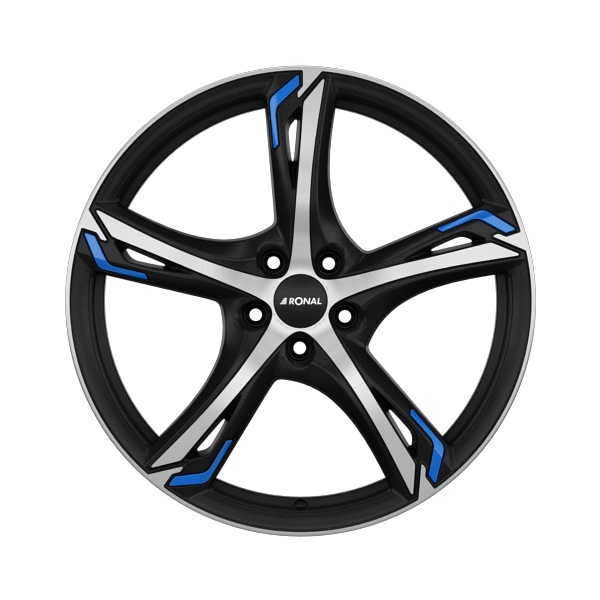 Ronal R62 Blue Jetblack-Matt-Diamond Cut Blue Alloy Wheel Product Image #1