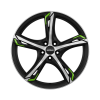 Ronal R62 Green Jetblack-Matt-Diamond Cut Green Wheel Img 1