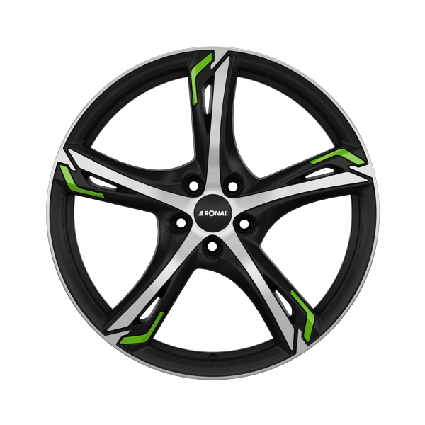 Ronal R62 Green Jetblack-Matt-Diamond Cut Green Alloy Wheel Product Image #1