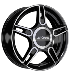 14" Ronal R52 m. Big-Cap Black Front Diamond Cut alloy wheel