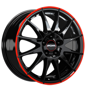 18" Ronal R54 MCR Jetblack - Red Rim alloy wheel