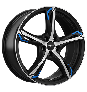 Ronal R62 Blue Jetblack-Matt-Diamond Cut Blue Alloy Wheel Product Image #2