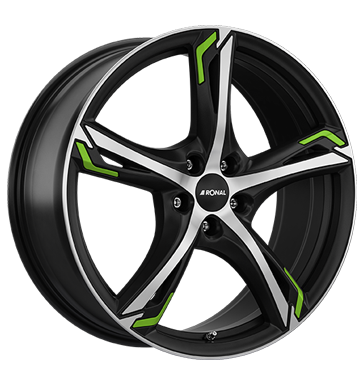 Ronal R62 Green Jetblack-Matt-Diamond Cut Green Alloy Wheel Product Image #2