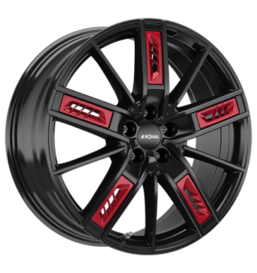 Ronal R67 Red Right Jetblack Alloy Wheel Product Image #2