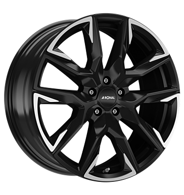 Ronal R71 Jetblack-Matt-Rim Lip Diamond Cut Alloy Wheel Product Image #1