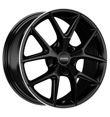 Ronal R75 Jetblack-Matt-Rim Lip Diamond Cut Alloy Wheel Product Image #1
