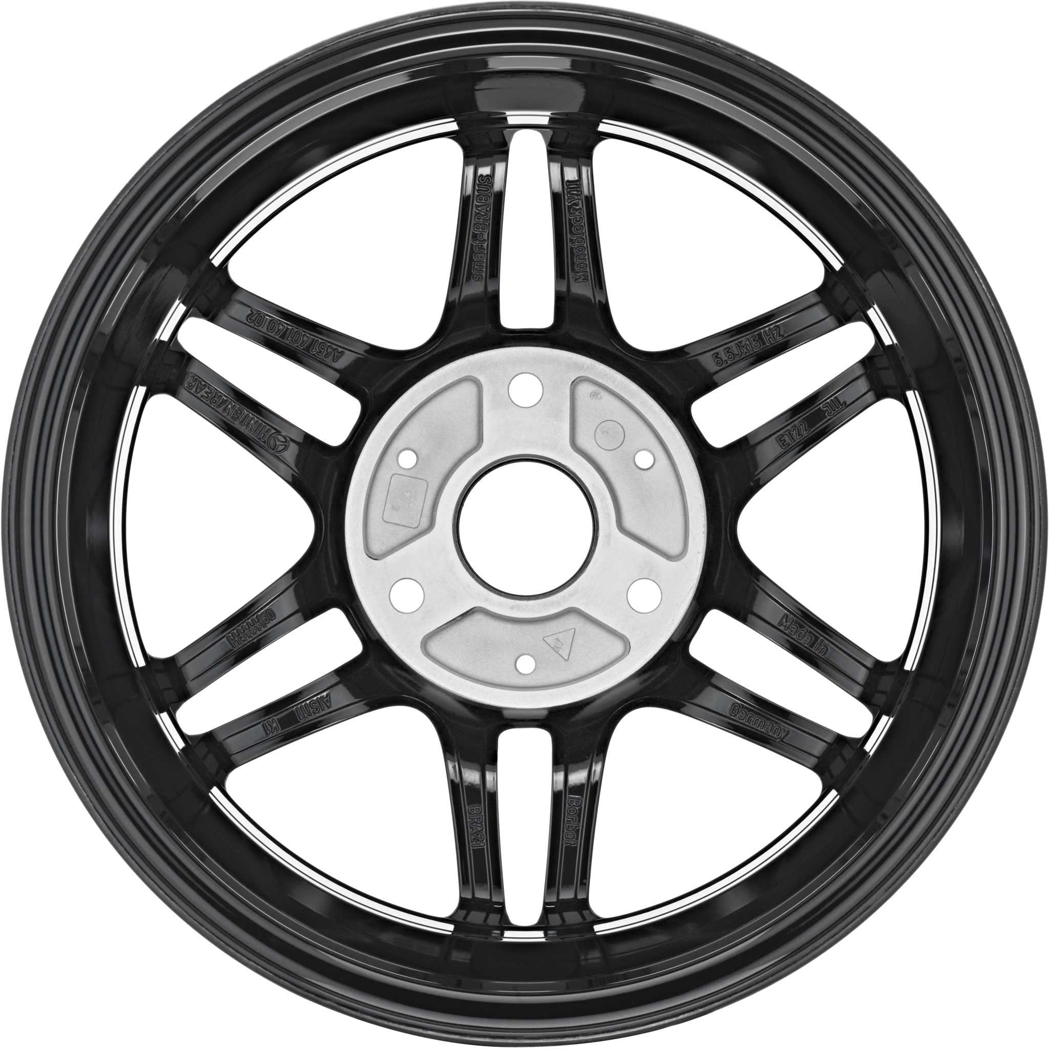 Smart Brabus Monoblock VII Black with High Sheen Alloy Wheel Product Image #2