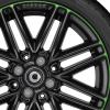 Smart Brabus Monoblock VIII Gloss Black with Green Rim Edge Wheel Img 2