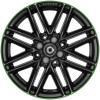 Smart Brabus Monoblock VIII Gloss Black with Green Rim Edge Wheel Img 1