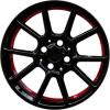 Smart Brabus Monoblock XI Gloss Black with Red Rim Edge Wheel Img 1