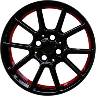 Smart Brabus Monoblock XI Gloss Black with Red Rim Edge Alloy Wheel Product Image #1