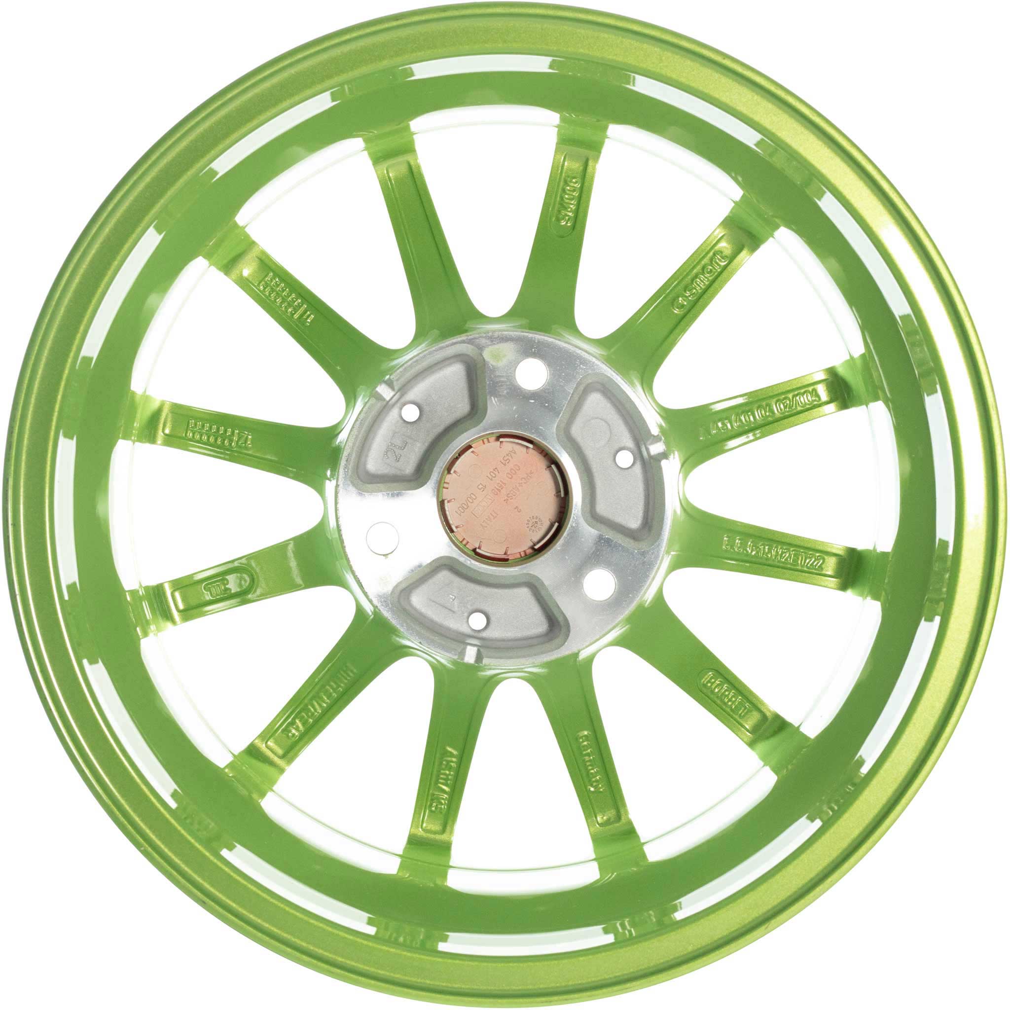 Smart 12 Spoke Energy Green Metallic Gloss (v1) Alloy Wheel Product Image #4