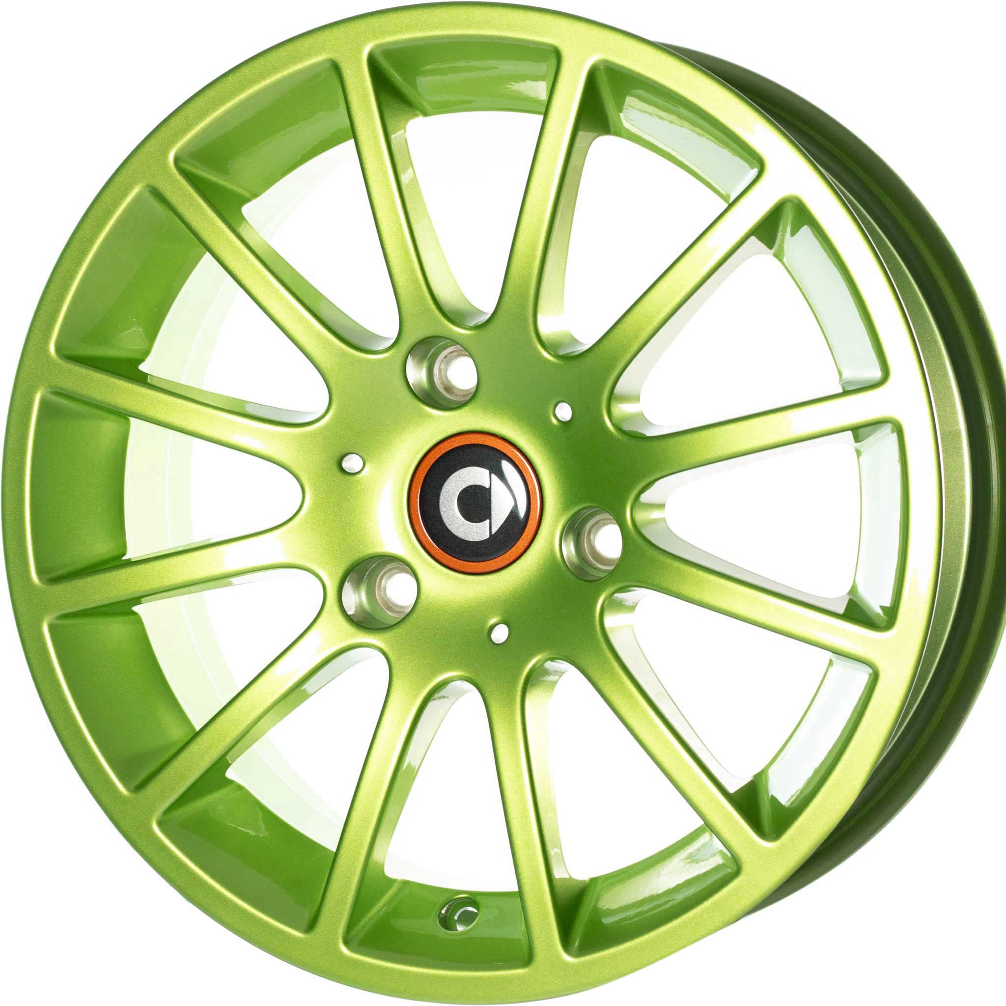 Smart 12 Spoke Energy Green Metallic Gloss (v1) Alloy Wheel Product Image #2