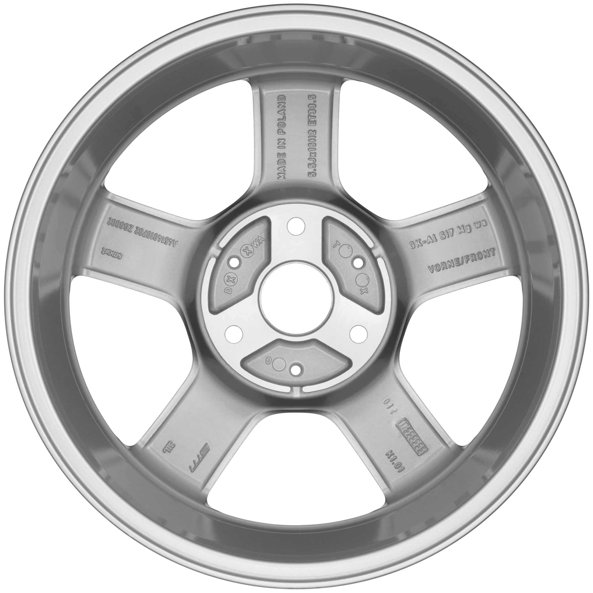 Smart 5 Spoke Titanium Silver Alloy Wheel Product Image #3