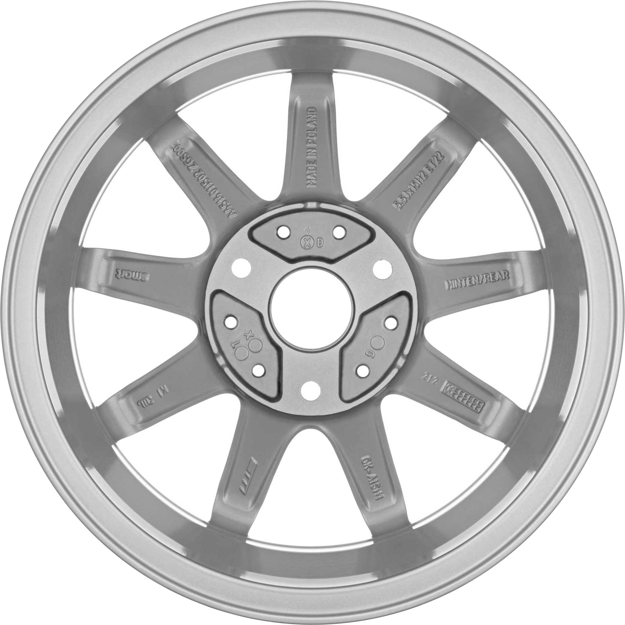 Smart 9 spoke Titanium Silver (v1) Alloy Wheel Product Image #2