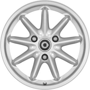 Smart 9 spoke Titanium Silver (v1) Alloy Wheel for Smart ForTwo 451 - Sizes 15in