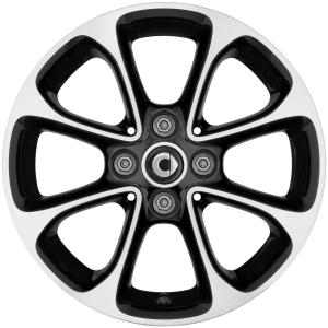 Smart 8 Spoke Black Alloy Wheel for Smart ForFour W453 - Sizes 15in, 16in